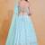 Catching Sky-Blue Zari, Sequence Embroidered Georgette Indian lehenga choli dress