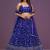 Delightful Royal-Blue Zari, Sequence Embroidered Georgette Indian designer wedding lehenga