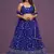 Royal-Blue Zari sequin Embroidered Georgette Indian designer wedding latest lehenga dress