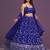 Delightful Royal-Blue Zari, Sequence Embroidered Georgette Indian designer wedding lehenga
