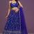 Delightful Royal-Blue Zari, Sequence Embroidered Georgette Indian designer wedding lehenga
