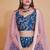Comely Blue Zari Weaving, Pearl Work Border Georgette Indian wedding lehenga dress