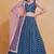 Comely Blue Zari Weaving, Pearl Work Border Georgette Indian wedding lehenga dress