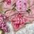 teby silk blend pink floral printed hand work saree with stitched blouse