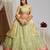 Appealing Sea-Green Zari, Sequence, Multi Thread Floral Embroidered Georgette Indian designer wedding lehenga