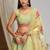 Appealing Sea-Green Zari, Sequence, Multi Thread Floral Embroidered Georgette Indian designer wedding lehenga