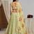 Appealing Sea-Green Zari, Sequence, Multi Thread Floral Embroidered Georgette Indian designer wedding lehenga