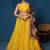 Yellow Zari sequin Multi Thread Floral Embroidered Georgette lehenga choli