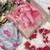 teby silk blend peach floral printed hand work saree with stitched blouse
