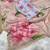 teby silk blend peach floral printed hand work saree with stitched blouse