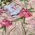 teby silk blend peach floral printed hand work saree with stitched blouse
