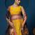 Yellow Zari sequin Multi Thread Floral Embroidered Georgette lehenga choli