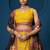 Yellow Zari sequin Multi Thread Floral Embroidered Georgette lehenga choli