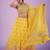 Mustard Real mirror thread sequin embroidered Georgette lehenga dress