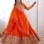 Alluring Orange Multi Thread, Sequence, Embroidered Georgette Indian wedding lehenga choli