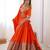 Alluring Orange Multi Thread, Sequence, Embroidered Georgette Indian wedding lehenga choli