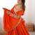 Alluring Orange Multi Thread, Sequence, Embroidered Georgette Indian wedding lehenga choli