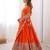 Alluring Orange Multi Thread, Sequence, Embroidered Georgette Indian wedding lehenga choli