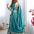 Seductive Turquoise Multi Thread, Sequence, Embroidered Georgette Indian designer lehenga choli