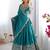 Seductive Turquoise Multi Thread, Sequence, Embroidered Georgette Indian designer lehenga choli