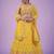 Mustard Real mirror thread sequin embroidered Georgette lehenga dress