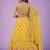 Mustard Real mirror thread sequin embroidered Georgette lehenga dress