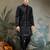 Black silk thead & sequins embroidered with real mirror work wedding festival party wear straight kurta pant koti