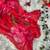 red foral printed chiffon saree with hand work with stitched blouse