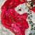 red foral printed chiffon saree with hand work with stitched blouse