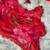 red foral printed chiffon saree with hand work with stitched blouse