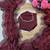 maroon fendy satin silk blend saree with diamond work with stitched blouse
