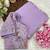 lilac crunchy silk blend saree with hand work