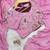 pink crunchy silk blend saree with hand work