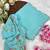 sky blue crunchy silk blend saree with hand work