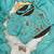 sky blue crunchy silk blend saree with hand work