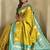Lime Kanchipuram silk blend Saree