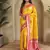 Yellow Kanchipuram silk blend Saree
