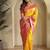 Yellow Kanchipuram silk blend Saree
