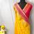 Yellow Kanchipuram silk blend Saree