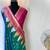 Teal Kanchipuram silk blend Saree