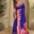 Navy Blue Kanchipuram silk blend Saree
