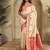 White Kanchipuram silk blend Saree