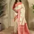 White Kanchipuram silk blend Saree