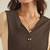 Brown solid pinafore dress with button