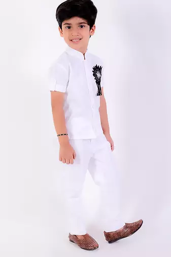 White cotton plain shirt