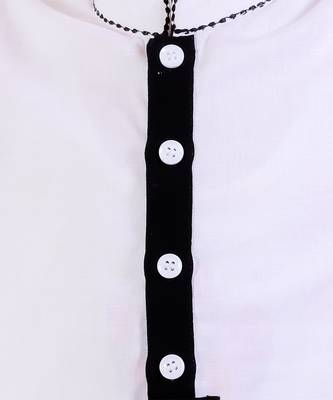 White cotton plain kurta pyjama 3