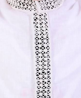 White cotton plain kurta pyjama 3