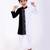Black & white cotton plain kurta pyjama