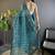 Enchanting teal designer chain stitch embroidered butterfly net fabric indian designer saree