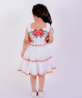 White cotton embroidered dress 2
